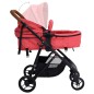 3-in-1 Kinderwagen Rot und Schwarz Stahl 3-in-1 Kinderwagen Rot und Schwarz Stahl