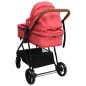 3-in-1 Kinderwagen Rot und Schwarz Stahl 3-in-1 Kinderwagen Rot und Schwarz Stahl
