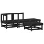vidaXL 4-tlg. Garten-Lounge-Set mit Kissen Schwarz Massivholz vidaXL 4-tlg. Garten-Lounge-Set mit Kissen Schwarz Massivholz