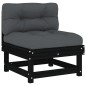 vidaXL 4-tlg. Garten-Lounge-Set mit Kissen Schwarz Massivholz vidaXL 4-tlg. Garten-Lounge-Set mit Kissen Schwarz Massivholz