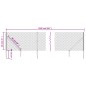 vidaXL Maschendrahtzaun mit Bodenhülsen Silbern 0,8x25 m vidaXL Maschendrahtzaun mit Bodenhülsen Silbern 0,8x25 m