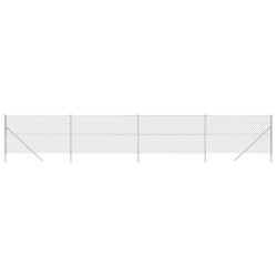 vidaXL Maschendrahtzaun Silbern 2x10 m