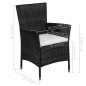 vidaXL Gartenstuhl und Hocker mit Polstern Poly Rattan Schwarz vidaXL Gartenstuhl und Hocker mit Polstern Poly Rattan Schwarz