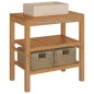 vidaXL Waschtisch Massivholz Teak mit Waschbecken Marmor Creme vidaXL Waschtisch Massivholz Teak mit Waschbecken Marmor Creme