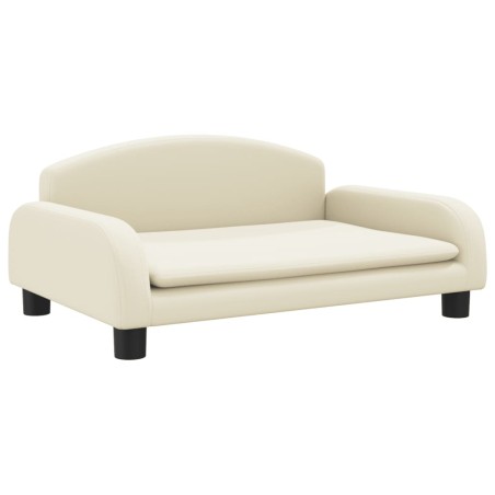 vidaXL Hundebett Creme 70x45x30 cm Kunstleder