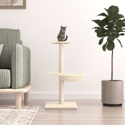 vidaXL Kratzbaum mit Sisal-Kratzsäulen Creme 72 cm