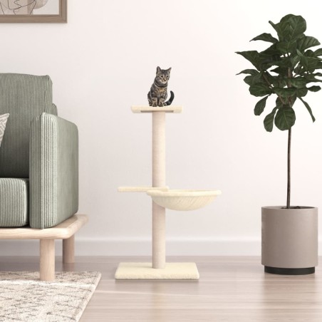 vidaXL Kratzbaum mit Sisal-Kratzsäulen Creme 72 cm