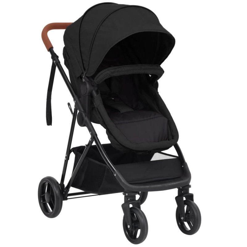 2-in-1 Kinderwagen Anthrazit und Schwarz Stahl 2-in-1 Kinderwagen Anthrazit und Schwarz Stahl