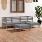 vidaXL 5-tlg. Garten-Lounge-Set Massivholz Kiefer Grau