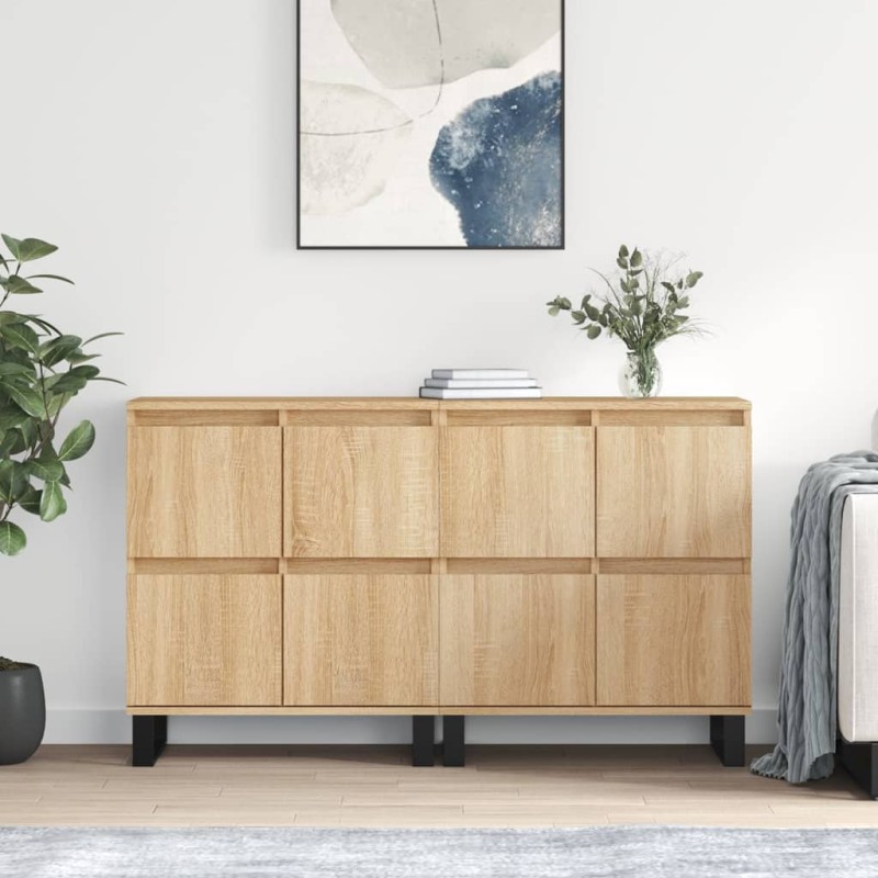 Sideboards 2 Stk. Sonoma-Eiche Holzwerkstoff Sideboards 2 Stk. Sonoma-Eiche Holzwerkstoff
