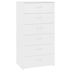 vidaXL Sideboard mit 6 Schubladen Weiß 50x34x96 cm Holzwerkstoff