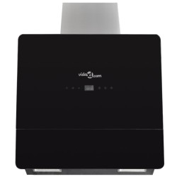 vidaXL Dunstabzugshaube Schwarz Hartglas mit Display 600 mm