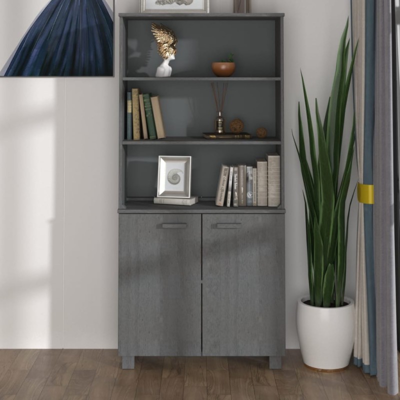 vidaXL Highboard HAMAR Massivholz Kiefer Dunkelgrau vidaXL Highboard HAMAR Massivholz Kiefer Dunkelgrau