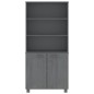 vidaXL Highboard HAMAR Massivholz Kiefer Dunkelgrau vidaXL Highboard HAMAR Massivholz Kiefer Dunkelgrau