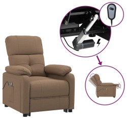 vidaXL Massagesessel Elektrisch Braun Stoff
