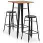 vidaXL 3-teiliges Bar-Set Stahl Schwarz vidaXL 3-teiliges Bar-Set Stahl Schwarz