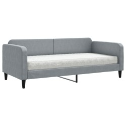 vidaXL Tagesbett mit Matratze Hellgrau 90x190 cm Stoff