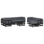 vidaXL 10-tlg. Garten-Lounge-Set mit Kissen Schwarz Massivholz vidaXL 10-tlg. Garten-Lounge-Set mit Kissen Schwarz Massivholz
