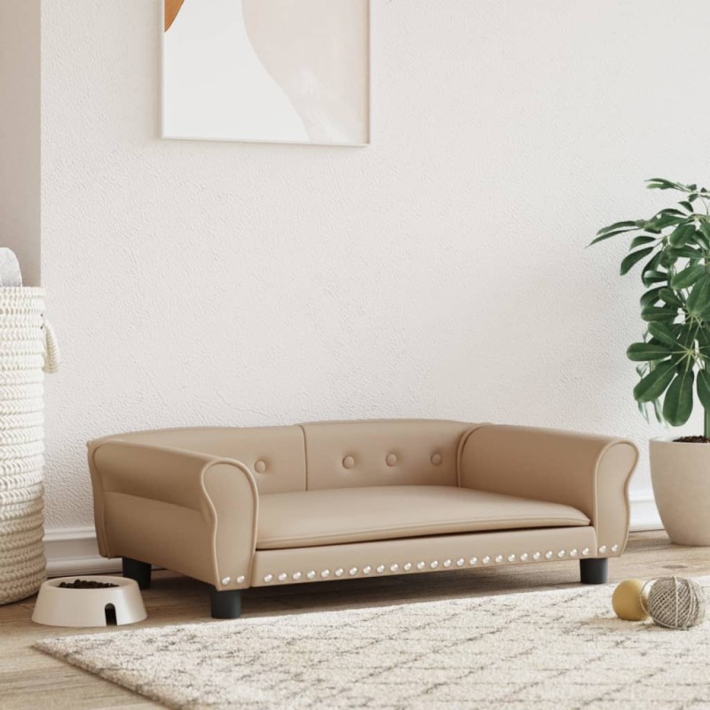 vidaXL Hundebett Cappuccino-Braun 95x55x30 cm Kunstleder vidaXL Hundebett Cappuccino-Braun 95x55x30 cm Kunstleder