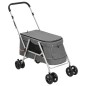 vidaXL Hundewagen Faltbar Grau 100x49x96 cm Leinenstoff vidaXL Hundewagen Faltbar Grau 100x49x96 cm Leinenstoff