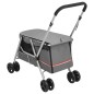 vidaXL Hundewagen Faltbar Grau 100x49x96 cm Leinenstoff vidaXL Hundewagen Faltbar Grau 100x49x96 cm Leinenstoff