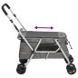 vidaXL Hundewagen Faltbar Grau 100x49x96 cm Leinenstoff vidaXL Hundewagen Faltbar Grau 100x49x96 cm Leinenstoff