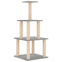 vidaXL Kratzbaum mit Sisal-Kratzsäulen Hellgrau 111 cm