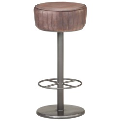 vidaXL Barhocker Braun Echtleder 