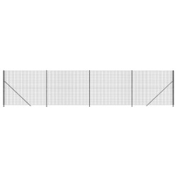vidaXL Maschendrahtzaun mit Bodenflansch Anthrazit 1,4x10 m