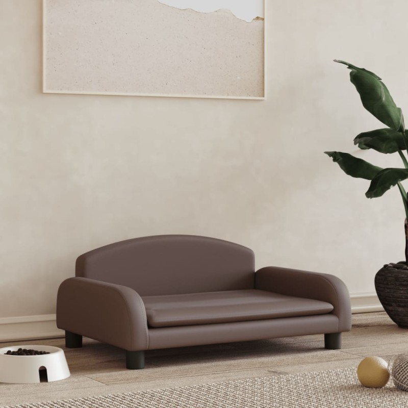 vidaXL Hundebett Braun 70x45x30 cm Kunstleder vidaXL Hundebett Braun 70x45x30 cm Kunstleder