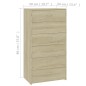 vidaXL Sideboard 6 Schubladen Sonoma-Eiche 50x34x96 cm Holzwerkstoff vidaXL Sideboard 6 Schubladen Sonoma-Eiche 50x34x96 cm Holzwerkstoff