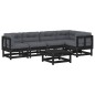 vidaXL 6-tlg. Garten-Lounge-Set mit Kissen Schwarz Massivholz vidaXL 6-tlg. Garten-Lounge-Set mit Kissen Schwarz Massivholz