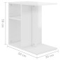 vidaXL Beistelltisch Hochglanz-Weiß 50x30x50 cm Holzwerkstoff vidaXL Beistelltisch Hochglanz-Weiß 50x30x50 cm Holzwerkstoff
