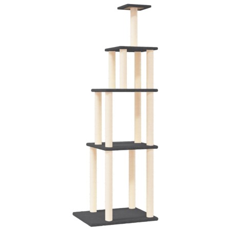 vidaXL Kratzbaum mit Sisal-Kratzsäulen Dunkelgrau 183 cm