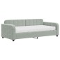 vidaXL Tagesbett mit Matratze Hellgrau 90x190 cm Samt vidaXL Tagesbett mit Matratze Hellgrau 90x190 cm Samt