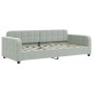 vidaXL Tagesbett mit Matratze Hellgrau 90x190 cm Samt vidaXL Tagesbett mit Matratze Hellgrau 90x190 cm Samt
