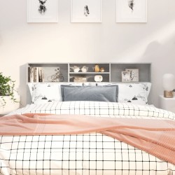 vidaXL Bett-Kopfteil mit Ablagen Betongrau 180x19x103,5 cm