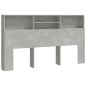 vidaXL Bett-Kopfteil mit Ablagen Betongrau 180x19x103,5 cm