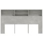 vidaXL Bett-Kopfteil mit Ablagen Betongrau 180x19x103,5 cm