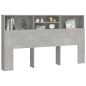 vidaXL Bett-Kopfteil mit Ablagen Betongrau 180x19x103,5 cm
