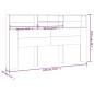 vidaXL Bett-Kopfteil mit Ablagen Betongrau 180x19x103,5 cm