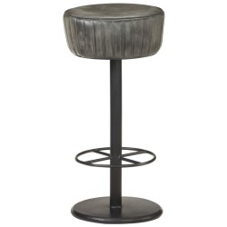vidaXL Barhocker Grau Echtleder 