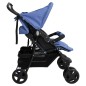vidaXL Zwillingskinderwagen Marineblau Stahl vidaXL Zwillingskinderwagen Marineblau Stahl