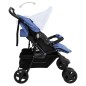 vidaXL Zwillingskinderwagen Marineblau Stahl vidaXL Zwillingskinderwagen Marineblau Stahl