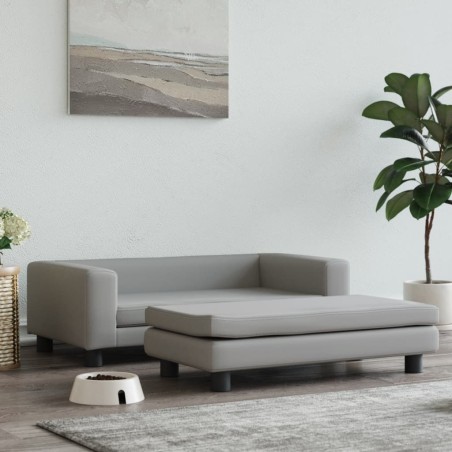 vidaXL Hundebett mit Verlängerung Hellgrau 100x50x30 cm Samt