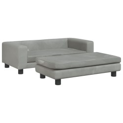 vidaXL Hundebett mit Verlängerung Hellgrau 100x50x30 cm Samt