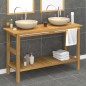 vidaXL Waschtisch mit Creme Marmorbecken Massivholz Teak vidaXL Waschtisch mit Creme Marmorbecken Massivholz Teak