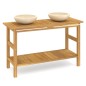 vidaXL Waschtisch mit Creme Marmorbecken Massivholz Teak vidaXL Waschtisch mit Creme Marmorbecken Massivholz Teak