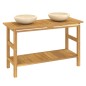 vidaXL Waschtisch mit Creme Marmorbecken Massivholz Teak vidaXL Waschtisch mit Creme Marmorbecken Massivholz Teak