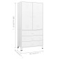 vidaXL Industrial Kleiderschrank Weiß 90x50x180 cm Metall vidaXL Industrial Kleiderschrank Weiß 90x50x180 cm Metall
